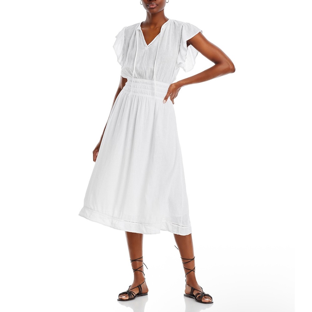 New! RAILS lona Linen-Blend Midi-Dress
White Sz Small $228